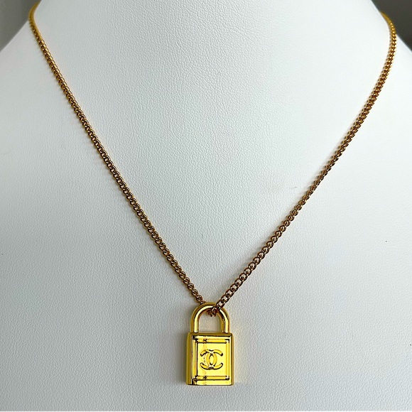 CHANEL Jewelry - Chanel Mini Lock Necklace - 18k Gold plated over Stainless Steel